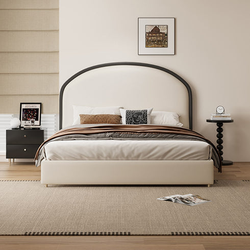 Albany Velvet Modern Round Shaped Headboard Bed Frame