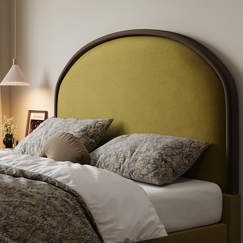 Albany Velvet Modern Round Shaped Headboard Bed Frame