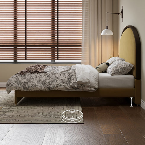 Albany Velvet Modern Round Shaped Headboard Bed Frame