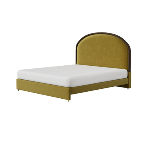Albany Velvet Modern Round Shaped Headboard Bed Frame