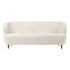 Alena Wool Teddy Fleece Loveseat Sofa Off-white Couch