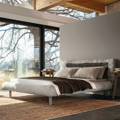 Alexus Suede Fabric Modern Bed Frame