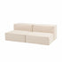 Alick Cream White Fabric 2-Piece Sofa Armless Cube Modular Couch