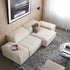 Alick Cream White Fabric 2-Piece Sofa Armless Cube Modular Couch