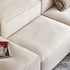 Alick Cream White Fabric 2-Piece Sofa Armless Cube Modular Couch