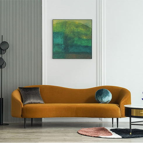 Alisha Velvet Loveseat Upholstery Sofa Curved Arm Couch