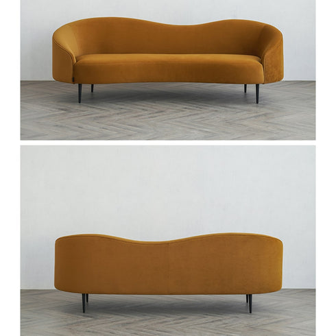 Alisha Velvet Loveseat Upholstery Sofa Curved Arm Couch