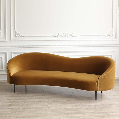 Alisha Velvet Loveseat Upholstery Sofa Curved Arm Couch