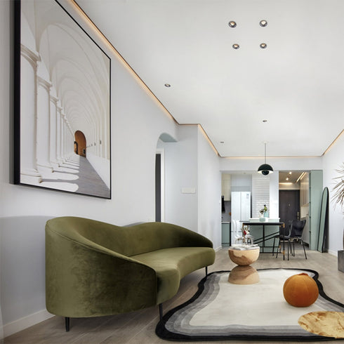 Alisha Velvet Loveseat Upholstery Sofa Curved Arm Couch