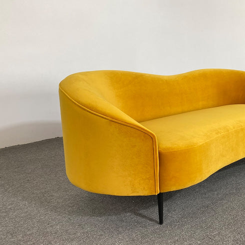 Alisha Velvet Loveseat Upholstery Sofa Curved Arm Couch