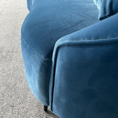 Alisha Velvet Loveseat Upholstery Sofa Curved Arm Couch