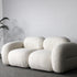 Alliance White Boucle Roud Shaped Loveseat Sofa 2-Piece Couch