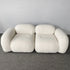 Alliance White Boucle Roud Shaped Loveseat Sofa 2-Piece Couch