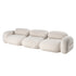 Alliance White Boucle Roud Shaped 3 Seater Sofa 3-Piece Couch