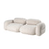 Alliance White Boucle Roud Shaped Loveseat Sofa 2-Piece Couch