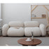 Alliance White Boucle Roud Shaped Loveseat Sofa 2-Piece Couch
