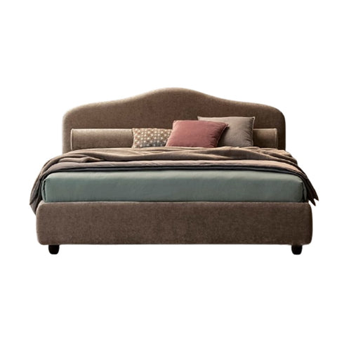 Allure Velvet Curved Headboard Simple Modern Bed Frame