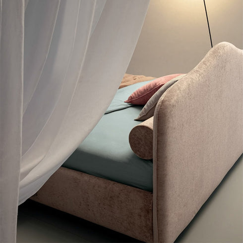 Allure Velvet Curved Headboard Simple Modern Bed Frame