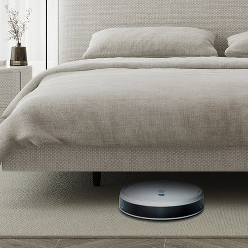 Altresha Linen Fabric Minimalist Floating Bed Frame