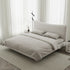 Altresha Linen Fabric Minimalist Floating Bed Frame