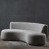 Alva Boucle Shaped Loveseat Sofa Curved Upholstery Couch