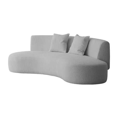 Alva Boucle Shaped Loveseat Sofa Curved Upholstery Couch