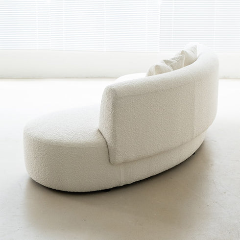 Alva Boucle Shaped Loveseat Sofa Curved Upholstery Couch