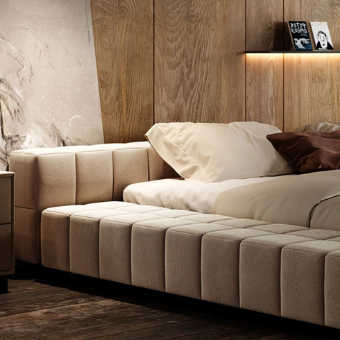 Amara Matte Tech Cloth Contemporary Bed Frame