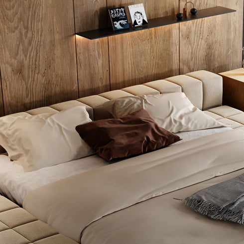 Amara Matte Tech Cloth Contemporary Bed Frame