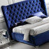 Amaru Velvet Buckle Design Luxury High Headboard Bed Frame