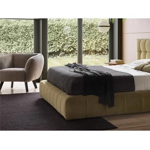 Aramina Velvet Wide Headboard Luxury Bed Frame