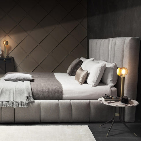 Areli Velvet Luxury Wide Headboard Bed Frame