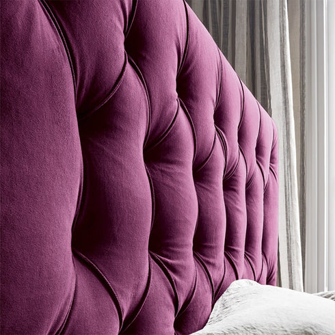 Arian Suede Fabric Buckle Design Luxury Bed Frame