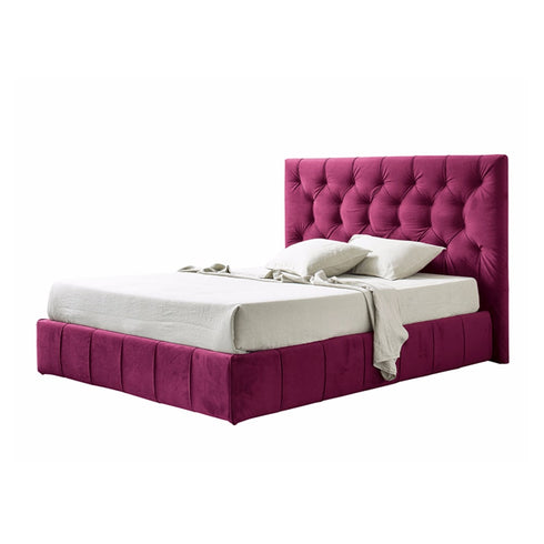 Arian Suede Fabric Buckle Design Luxury Bed Frame