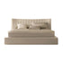 Armel Velvet Modern Stripe Pattern Headboard Bed Frame