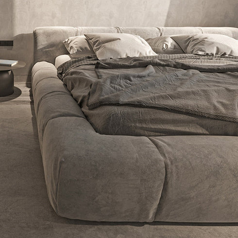 Astrid Velvet Fabric Low Headboard Bed Frame