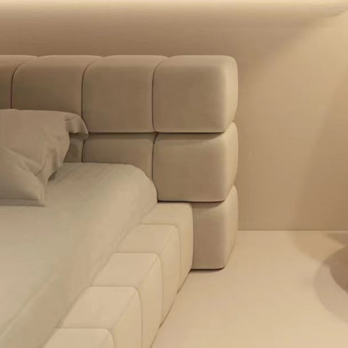 Aurora Matte Tech Cloth Contemporary Low Headboard Bed Frame