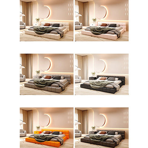 Aurora Matte Tech Cloth Contemporary Low Headboard Bed Frame