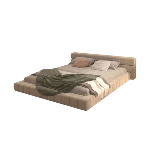 Aurora Matte Tech Cloth Contemporary Low Headboard Bed Frame