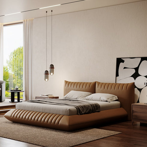 Baltenis Microfiber Leather Modern Upholstered Bed Frame