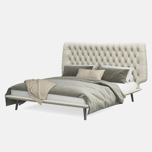 Balzo Microfiber Leather Buckle Design Luxury Bed Frame