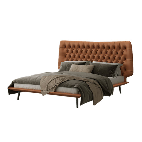 Balzo Microfiber Leather Buckle Design Luxury Bed Frame