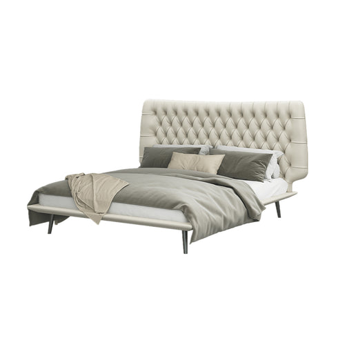 Balzo Microfiber Leather Buckle Design Luxury Bed Frame