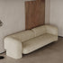 Baylor Beige Suede Fabric 3 Seater Sofa Round Arm Couch