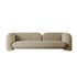 Baylor Beige Suede Fabric 3 Seater Sofa Round Arm Couch