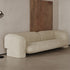 Baylor Beige Suede Fabric 3 Seater Sofa Round Arm Couch