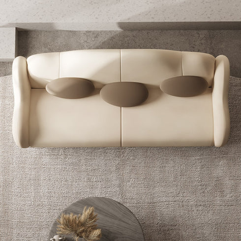 Beasley Beige Technical Fabric 3 Seater Sofa Curved Arm Sofa