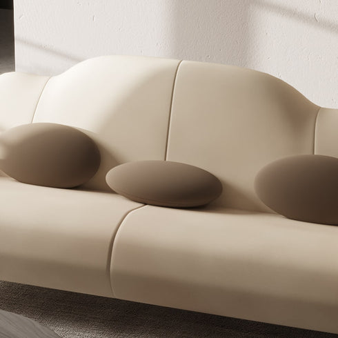 Beasley Beige Technical Fabric 3 Seater Sofa Curved Arm Sofa