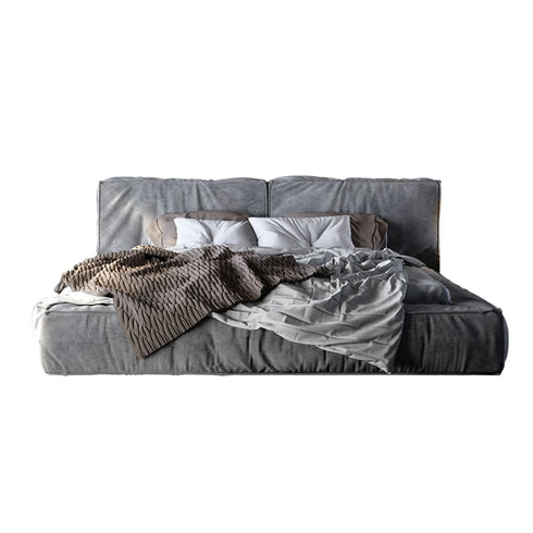 Behitha Suede Fabric Modern Simple Upholstered Bed Frame