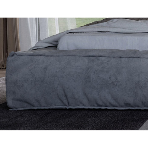 Behitha Suede Fabric Modern Simple Upholstered Bed Frame